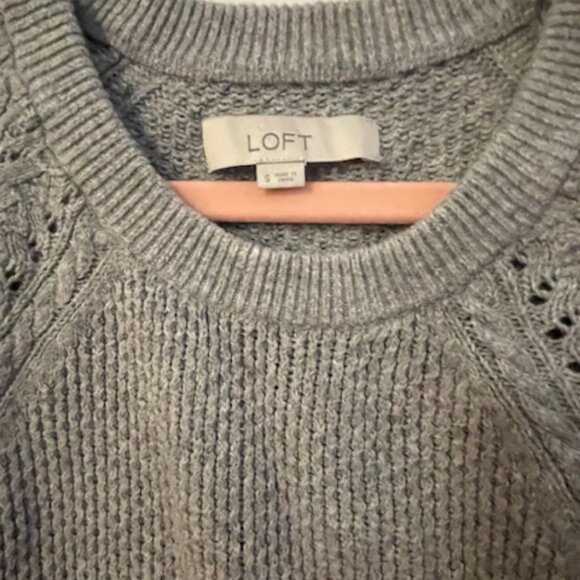 Grey Knit Long Sleeve Knit Sweater - Picture 3 of 4